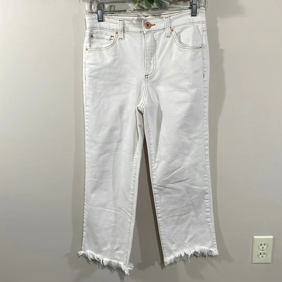 NWOT INC International Concepts Denim Jeans High Rise Wide Leg Crop Raw … - Picture 1 of 16